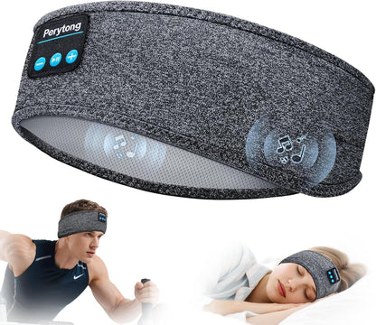Wireless Bluetooth Sports Headband Headphones with Ultra-Thin HD Stereo Speakers for Sleep, Workouts, Jogging, Yoga, Insomnia, Air Travel, and Meditation (Sky Blue)