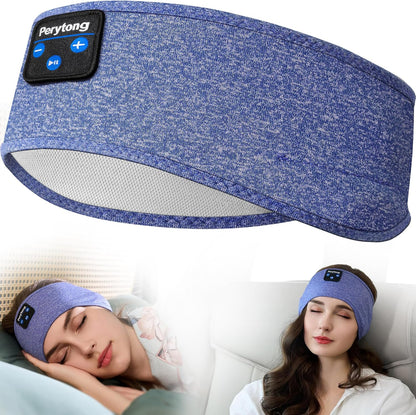 Wireless Bluetooth Sports Headband Headphones with Ultra-Thin HD Stereo Speakers for Sleep, Workouts, Jogging, Yoga, Insomnia, Air Travel, and Meditation (Sky Blue)