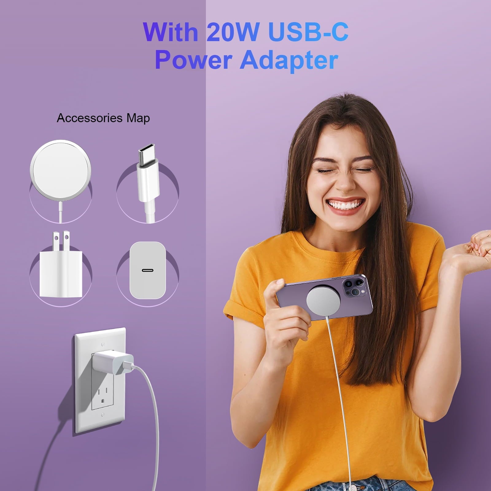 Lphone Charger,20W PD USBC Charger Compatible with Iphone 14/13/12 Series and Airpods Pro/3 & 2 and More